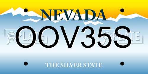 OOV35S Nevada License Plate