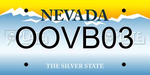 OOVB03 Nevada License Plate