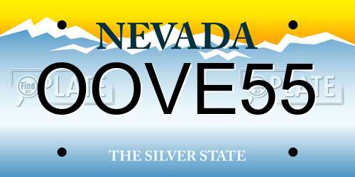 OOVE55 Nevada License Plate