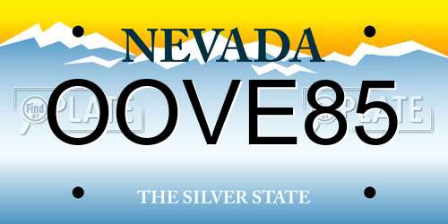 OOVE85 Nevada License Plate