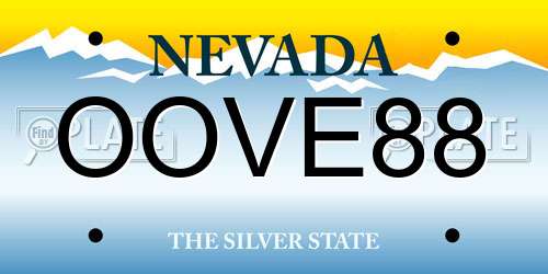 OOVE88 Nevada License Plate