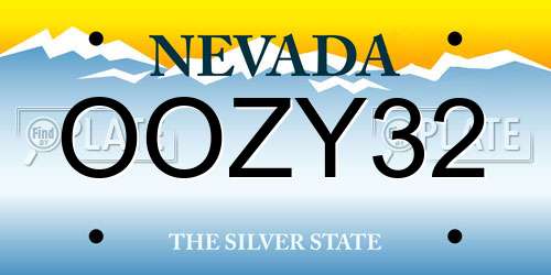 OOZY32 Nevada License Plate