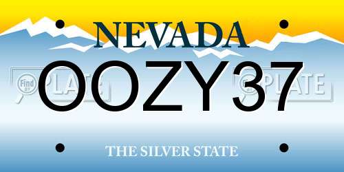 OOZY37 Nevada License Plate
