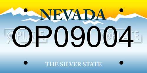 OP09004 Nevada License Plate