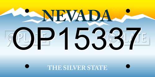 OP15337 Nevada License Plate