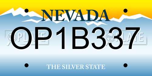 OP1B337 Nevada License Plate