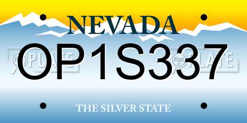 OP1S337 Nevada License Plate