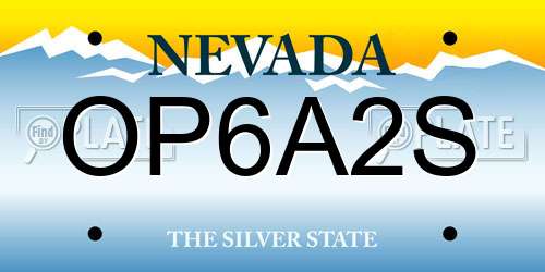 OP6A2S Nevada License Plate