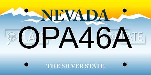 OPA46A Nevada License Plate