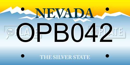 OPB042 Nevada License Plate