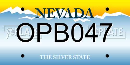 OPB047 Nevada License Plate