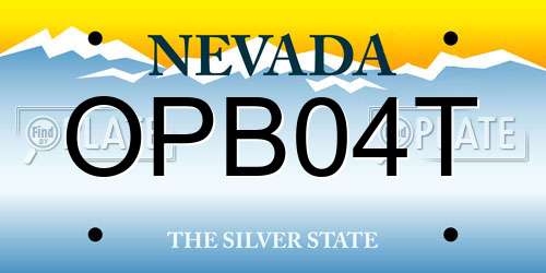 OPB04T Nevada License Plate
