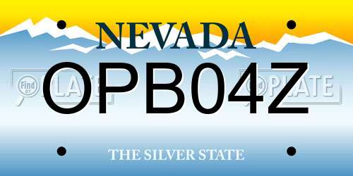 OPB04Z Nevada License Plate