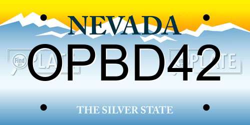 OPBD42 Nevada License Plate