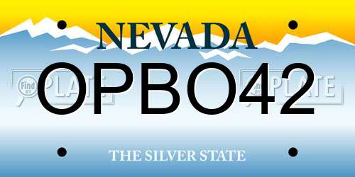 OPBO42 Nevada License Plate