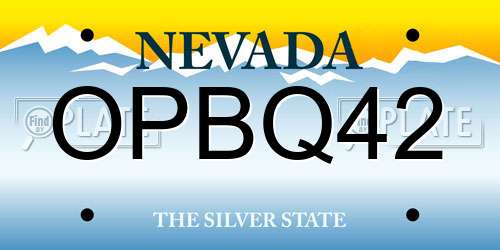 OPBQ42 Nevada License Plate