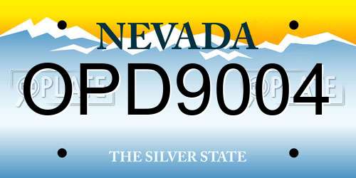 OPD9004 Nevada License Plate