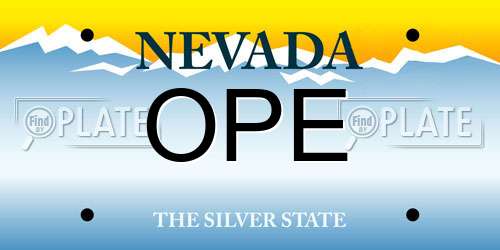 OPE Nevada License Plate