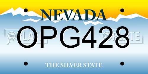 OPG428 Nevada License Plate