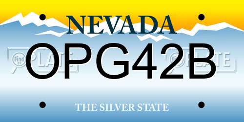 OPG42B Nevada License Plate