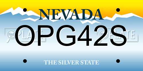 OPG42S Nevada License Plate