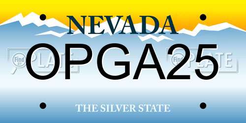 OPGA25 Nevada License Plate