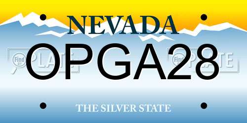 OPGA28 Nevada License Plate