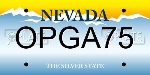 OPGA75 Nevada License Plate