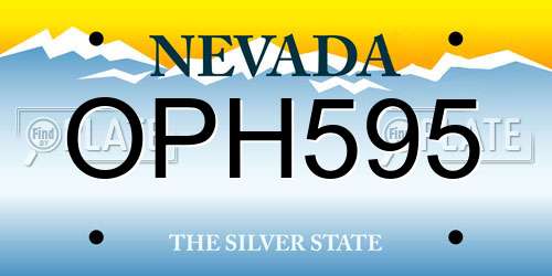 OPH595 Nevada License Plate