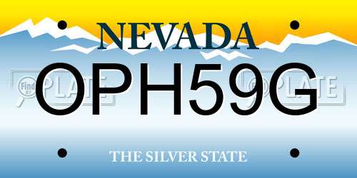 OPH59G Nevada License Plate