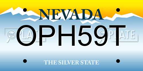 OPH59T Nevada License Plate