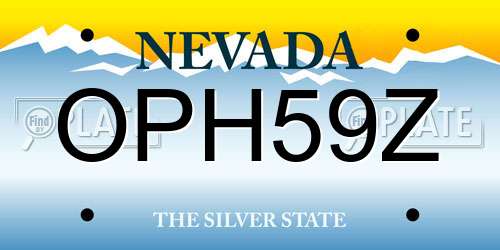 OPH59Z Nevada License Plate