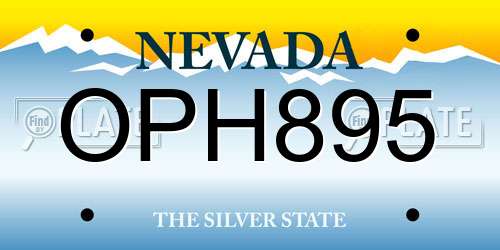 OPH895 Nevada License Plate