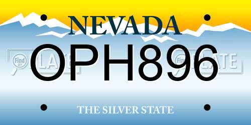 OPH896 Nevada License Plate
