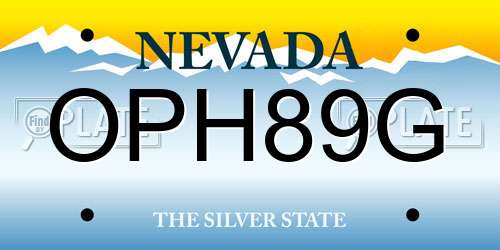 OPH89G Nevada License Plate