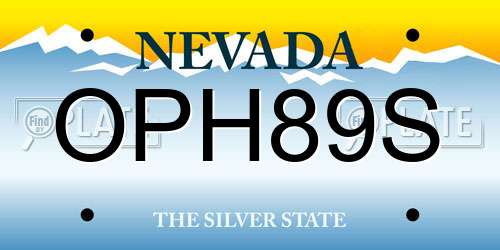 OPH89S Nevada License Plate