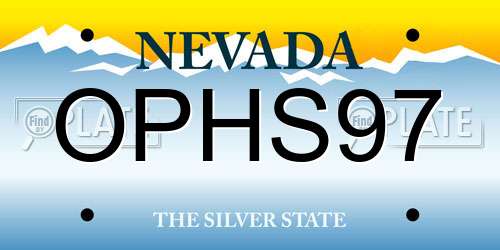 OPHS97 Nevada License Plate
