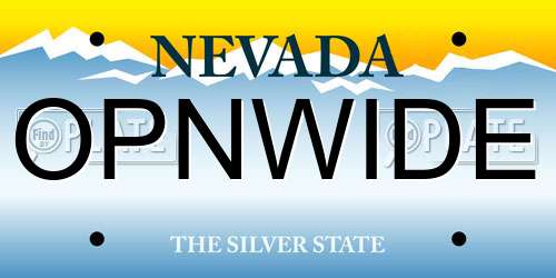 OPNWIDE Nevada License Plate