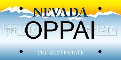 OPPAI Nevada License Plate