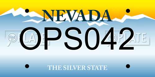 OPS042 Nevada License Plate