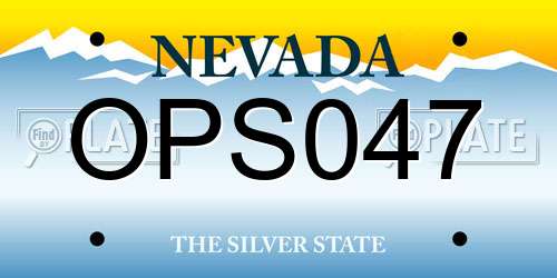 OPS047 Nevada License Plate