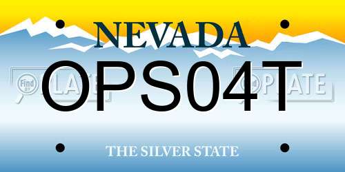 OPS04T Nevada License Plate
