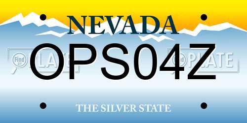OPS04Z Nevada License Plate