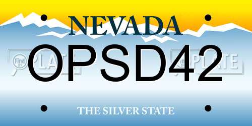 OPSD42 Nevada License Plate