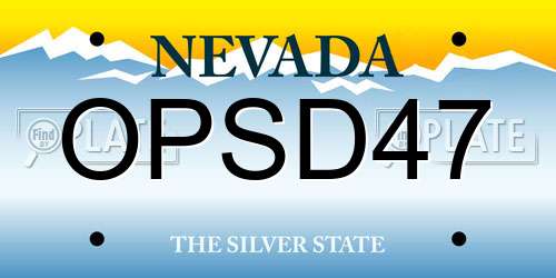 OPSD47 Nevada License Plate