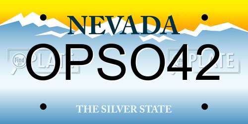 OPSO42 Nevada License Plate