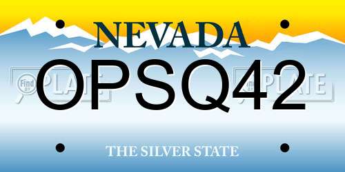 OPSQ42 Nevada License Plate
