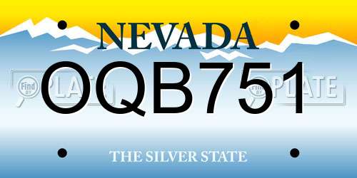 OQB751 Nevada License Plate