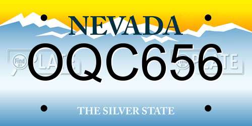 OQC656 Nevada License Plate