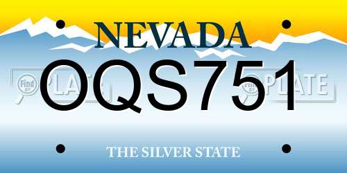 OQS751 Nevada License Plate